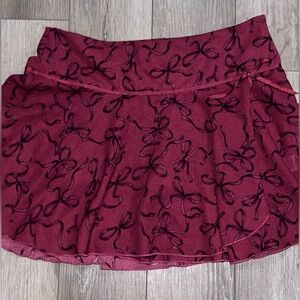 Aeropostale Burgundy Bow Design Skirt